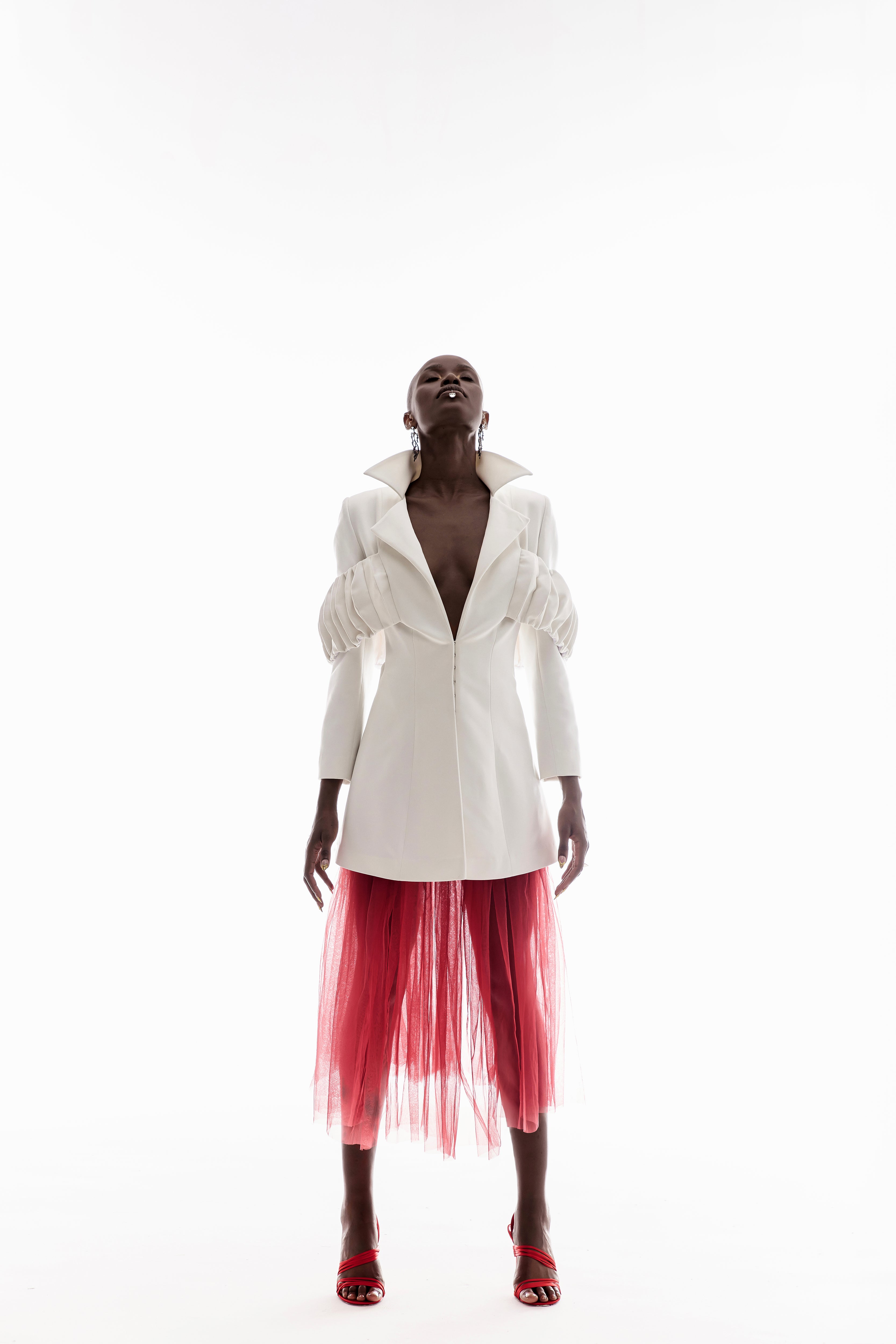 3D STRUCTURED JACKET IN WHITE