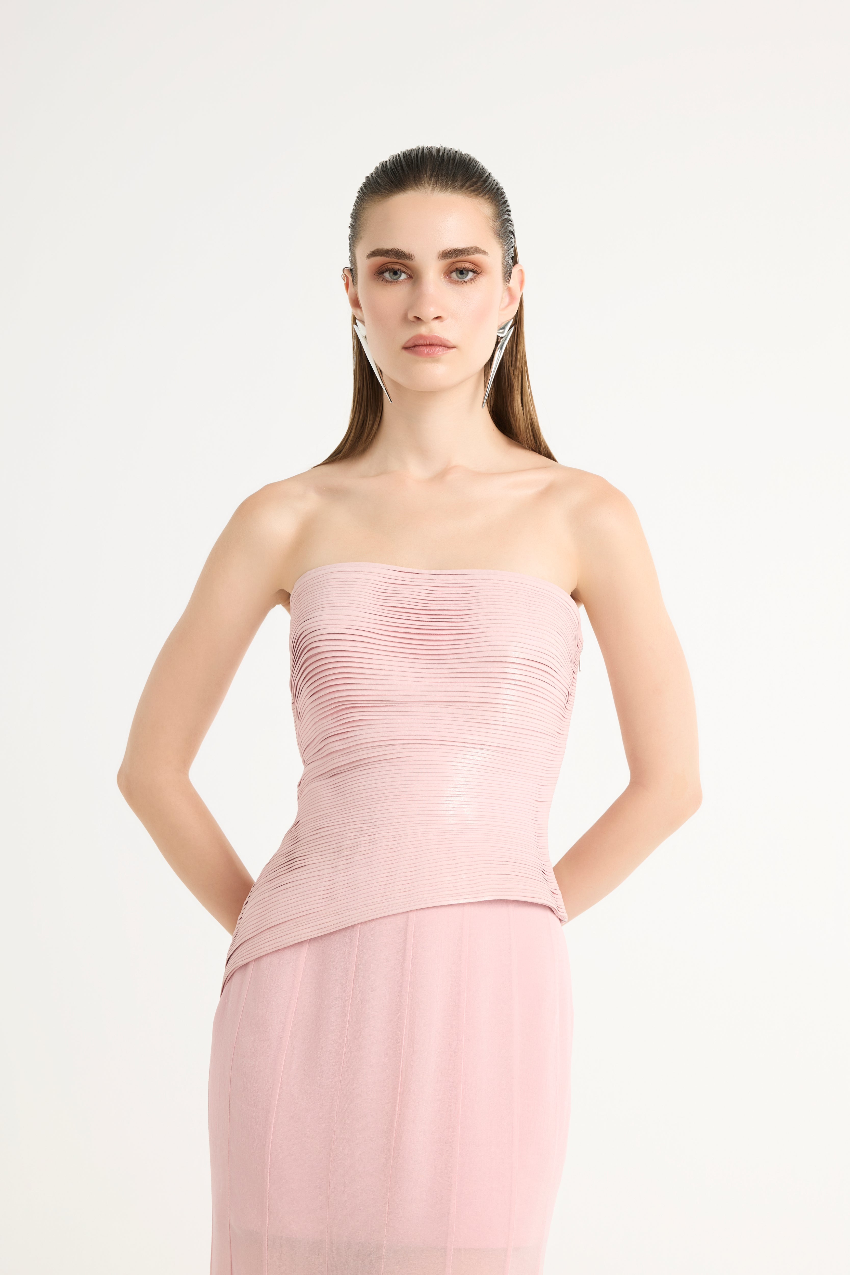 Bandeau Taped Blouse in Pink