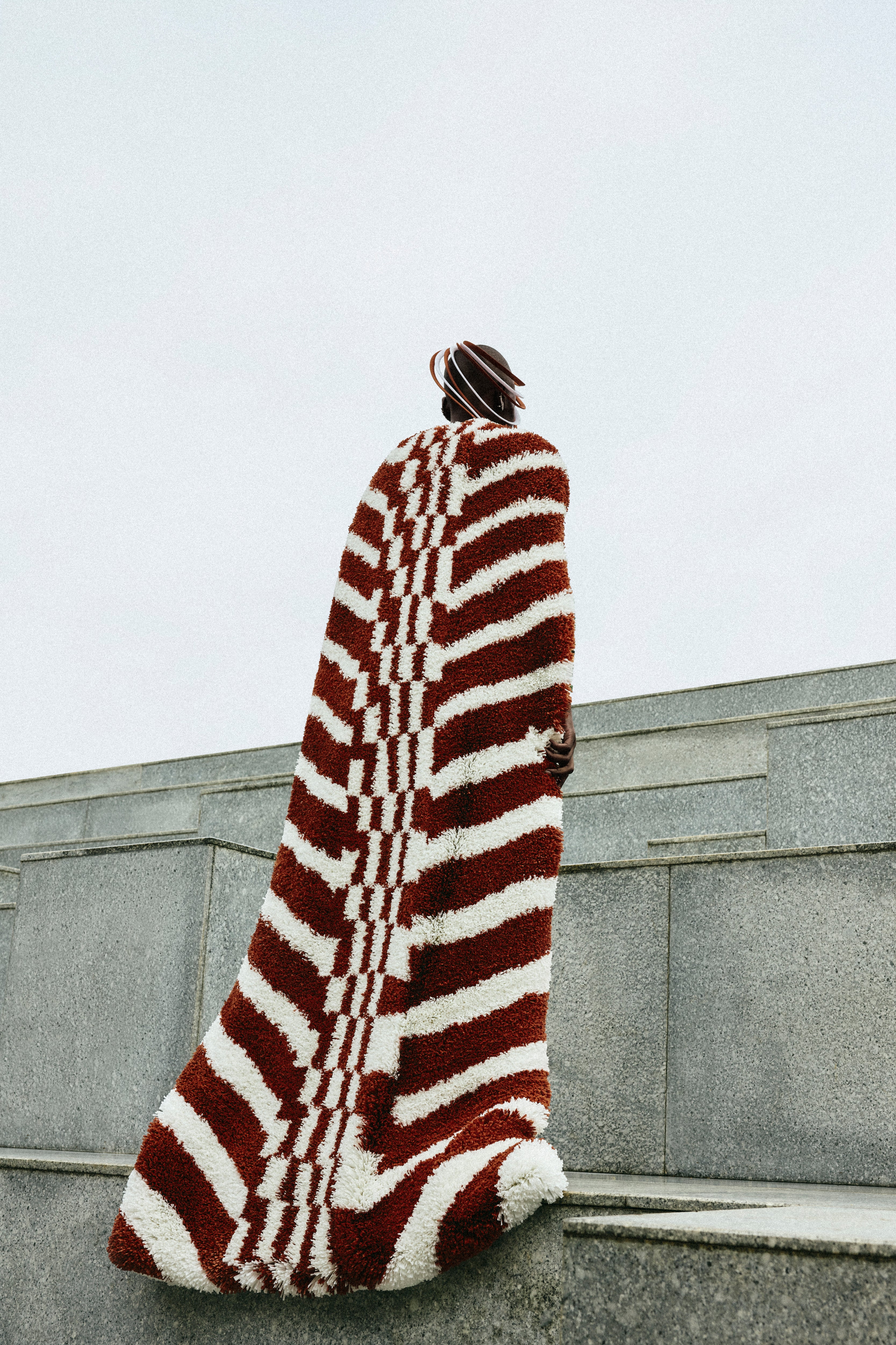 Woven Raffia Bodysuit with Detachable Cape