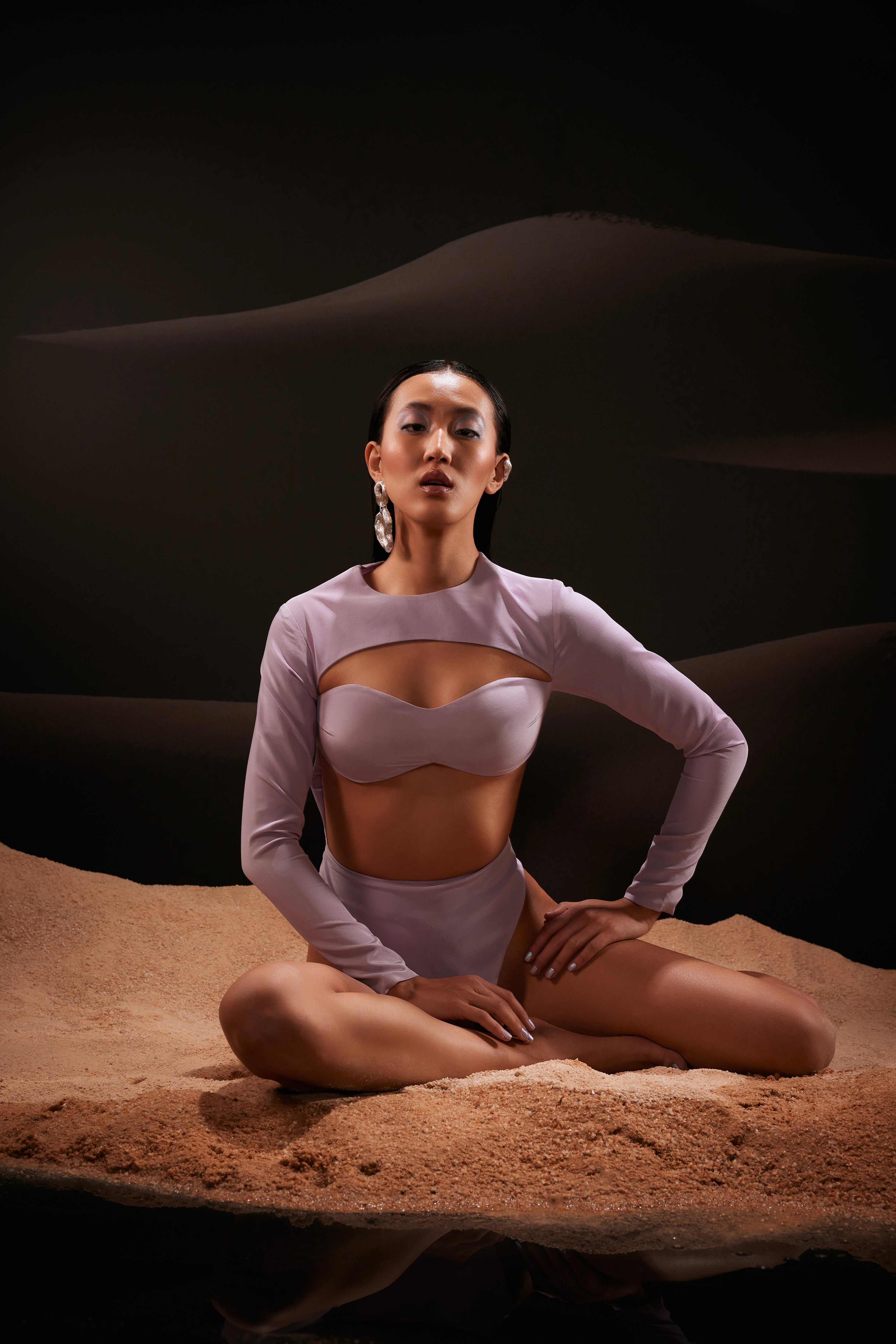 Sweetheart Cut-Out Bodysuit in Lilac