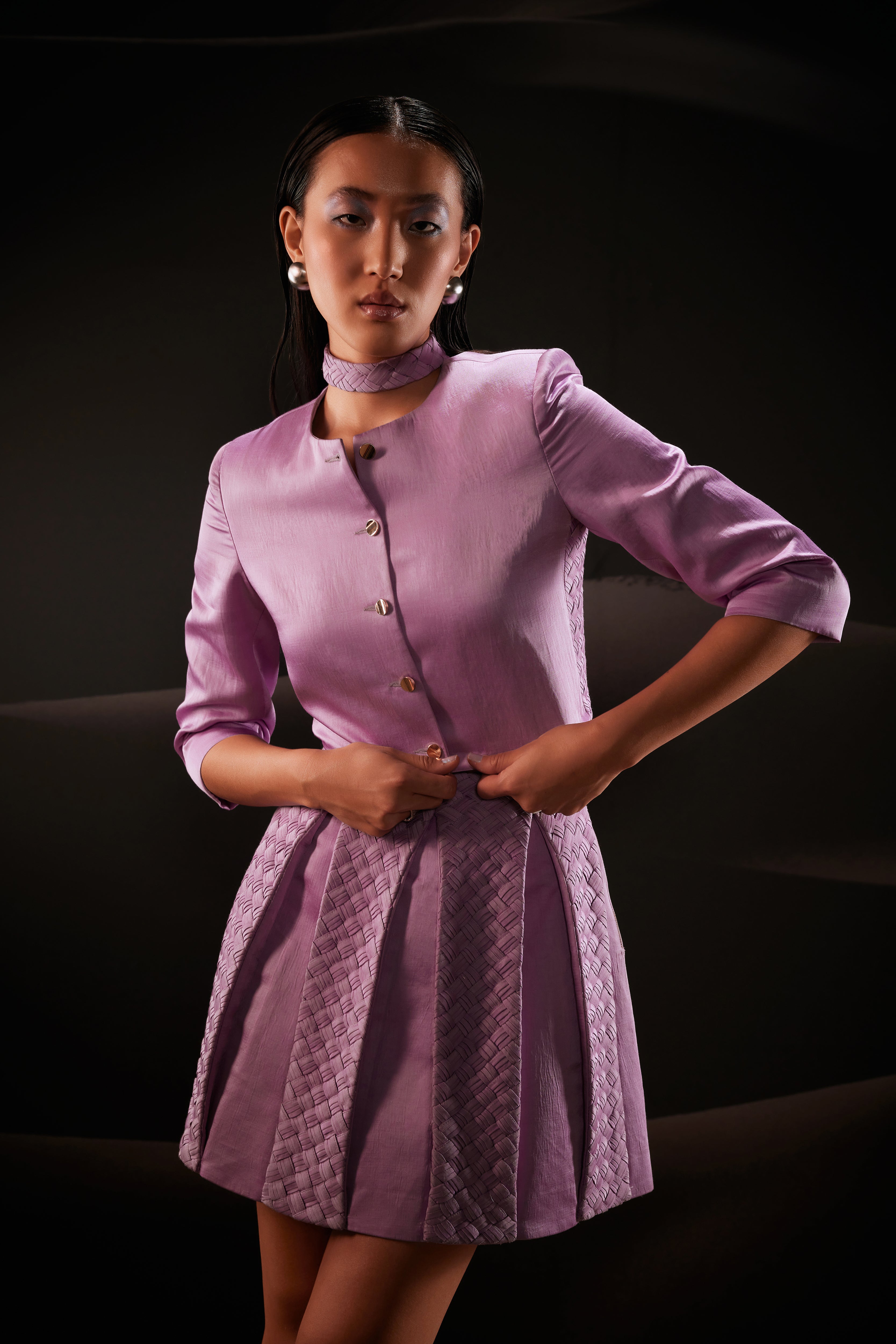 Woven Bandeau Top in Pastel Violet