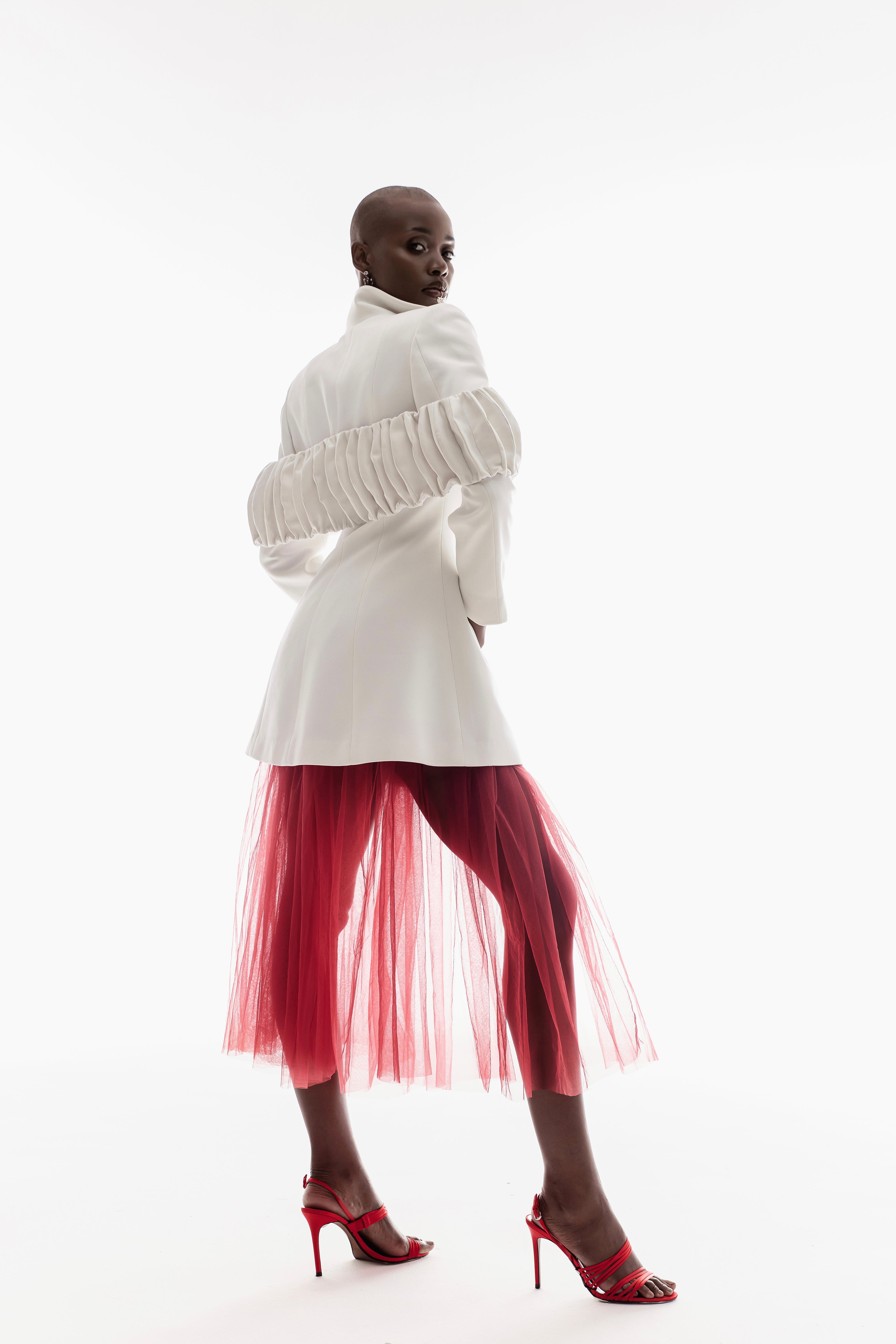 3D STRUCTURED JACKET IN WHITE