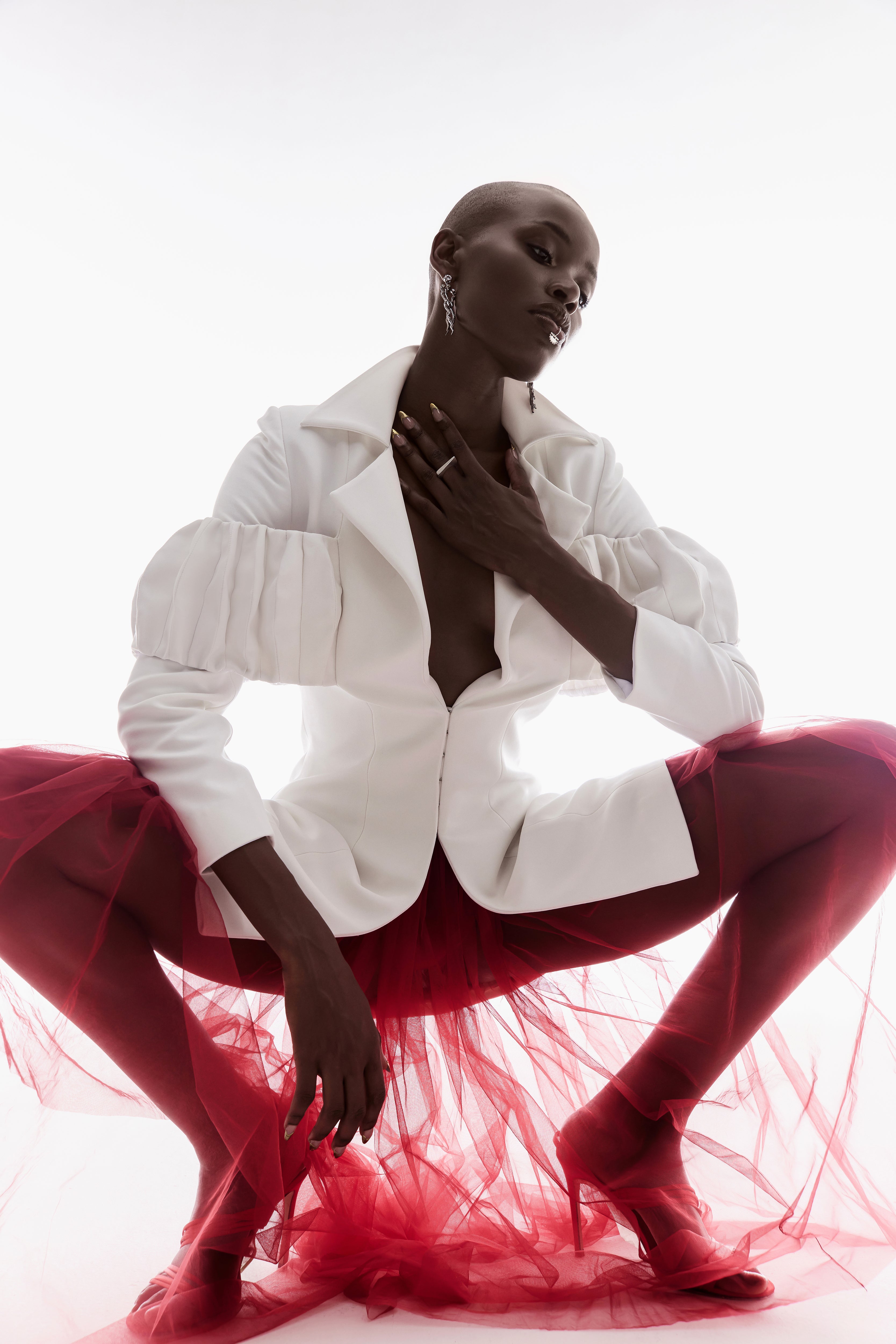 3D STRUCTURED JACKET IN WHITE