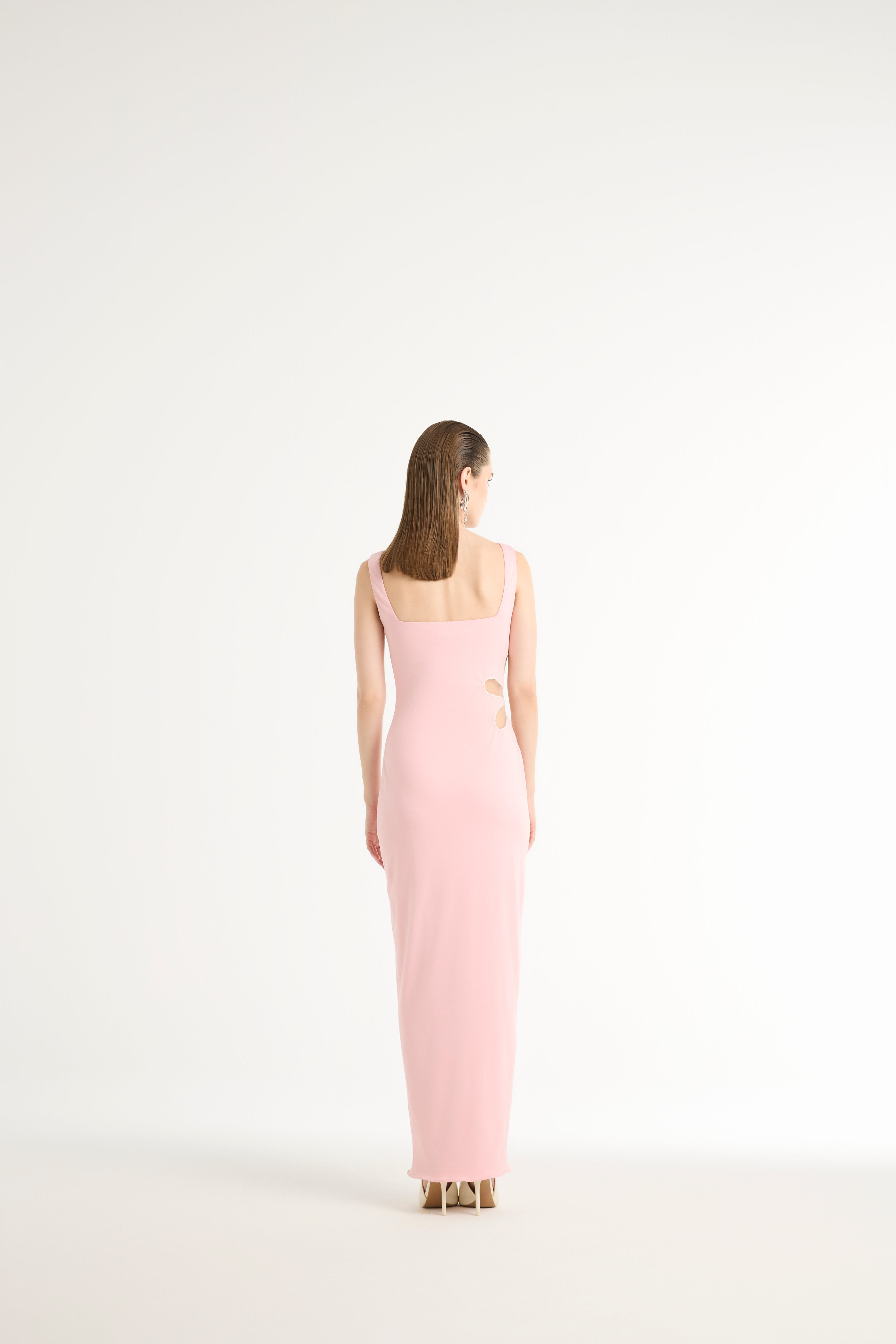 Flower Cut-Out Maxi in Pink